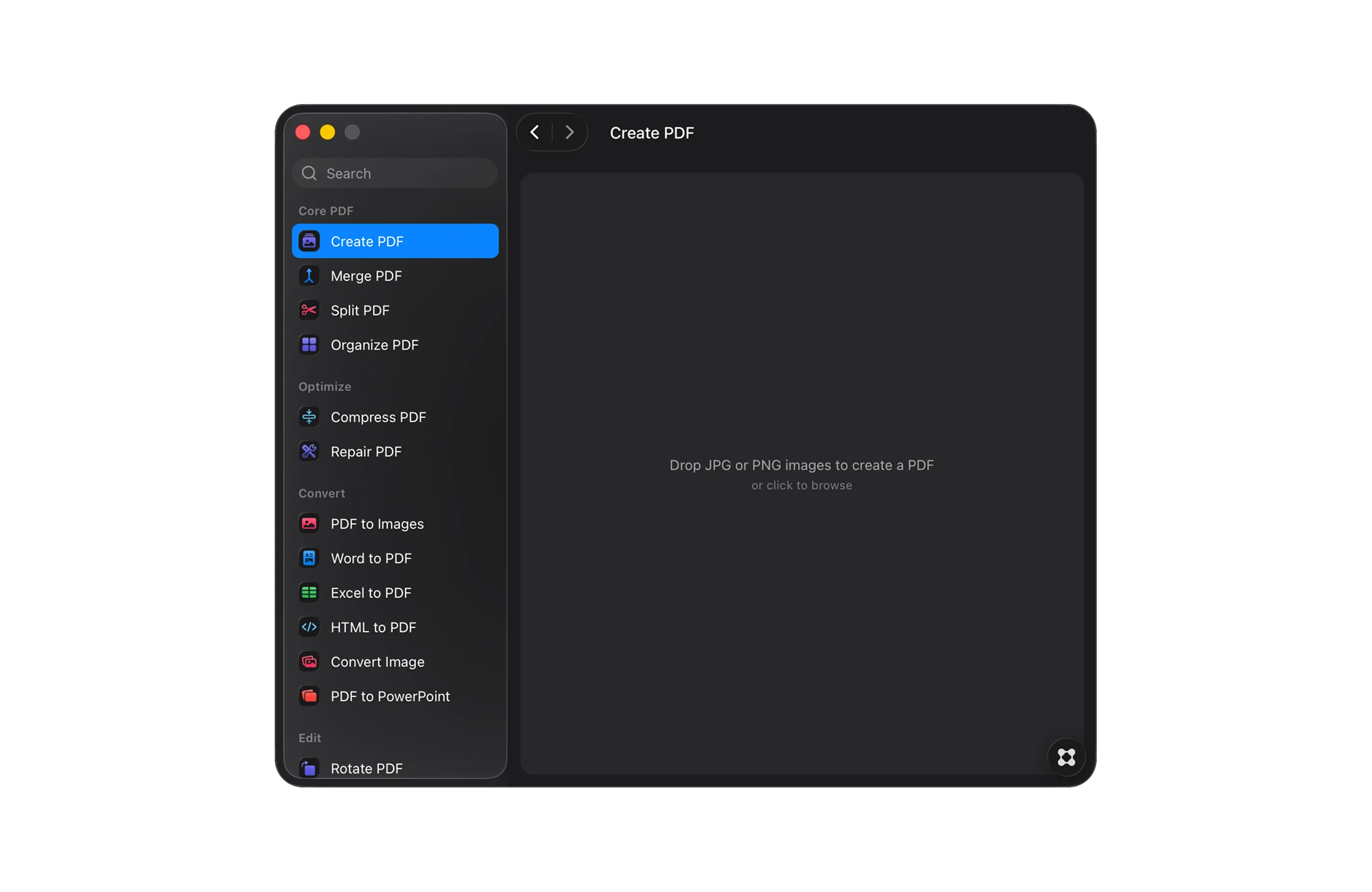 PDF Toolkit — screen 1