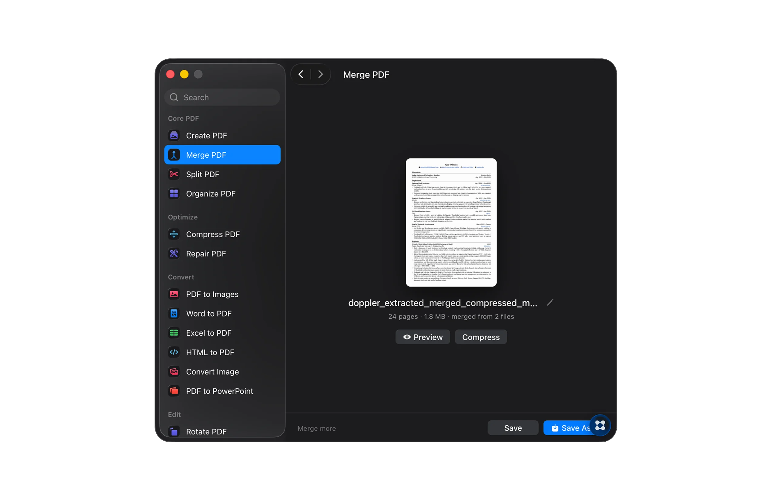 PDF Toolkit — screen 3