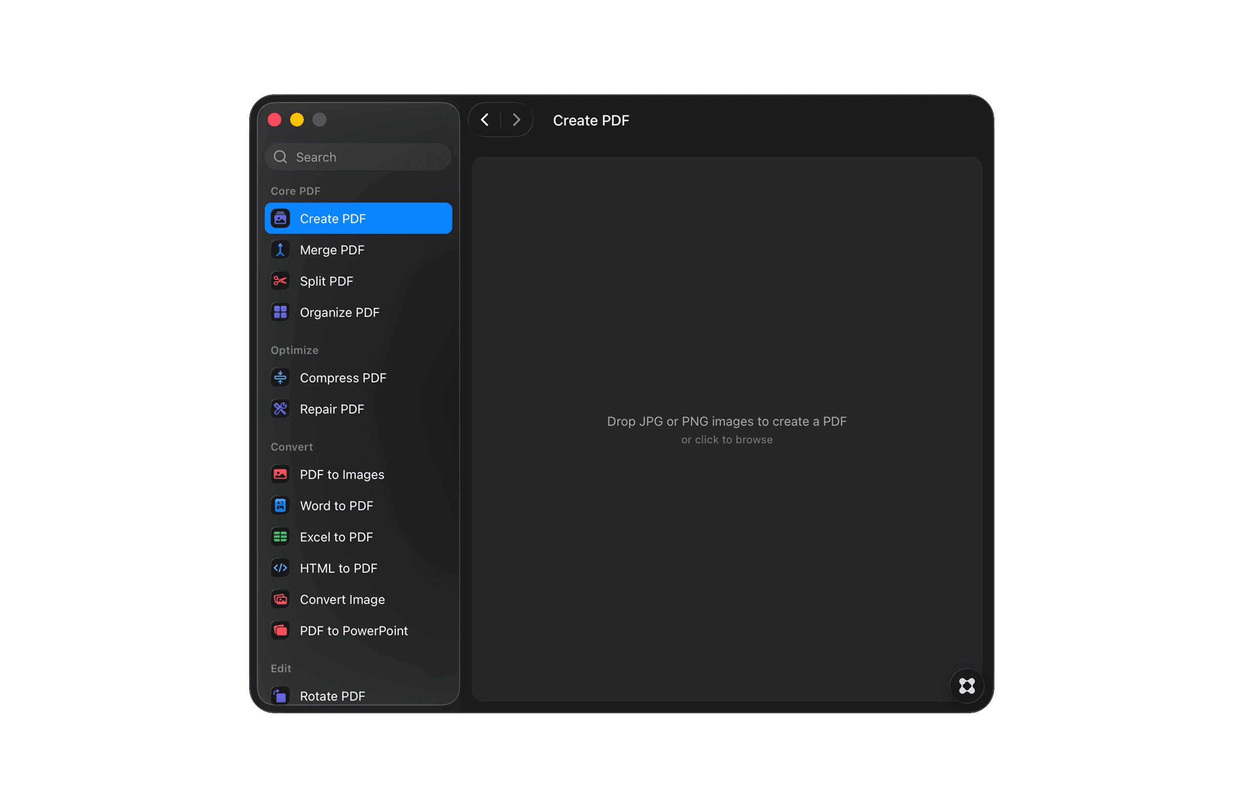 PDF Toolkit — screen 1